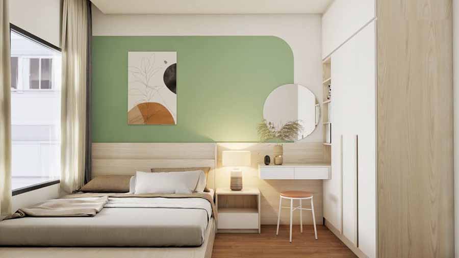 Phòng ngủ nhỏ nên sơn tường sáng màu